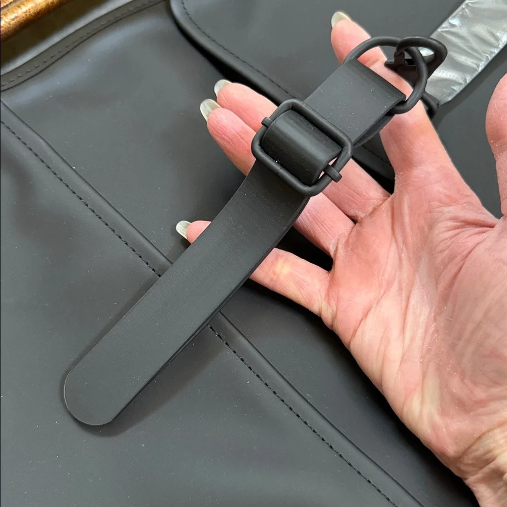 Rains Black Backpack. Clean and ever contemporary.